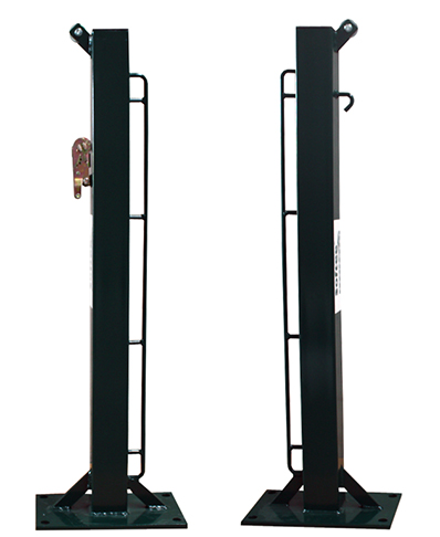 JUEGO POSTES DE PADEL FIJOS CUADRADO 80X80MM CON BASE PARA ATORNILLAR -