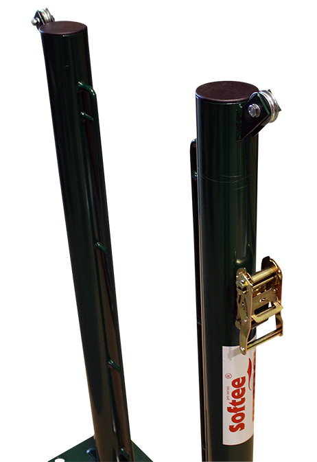 JUEGO DE 2 POSTES DE TENIS FIJOS Ø 80MM CON BASE PARA ATORNILLAR - Imagen 2