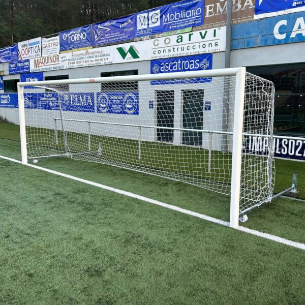 JUEGO PORTERÍAS ALUMINIO FÚTBOL 7 120X100 MM ABATIBLES CON ARQUILLOS CINCADOS - Imagen 2