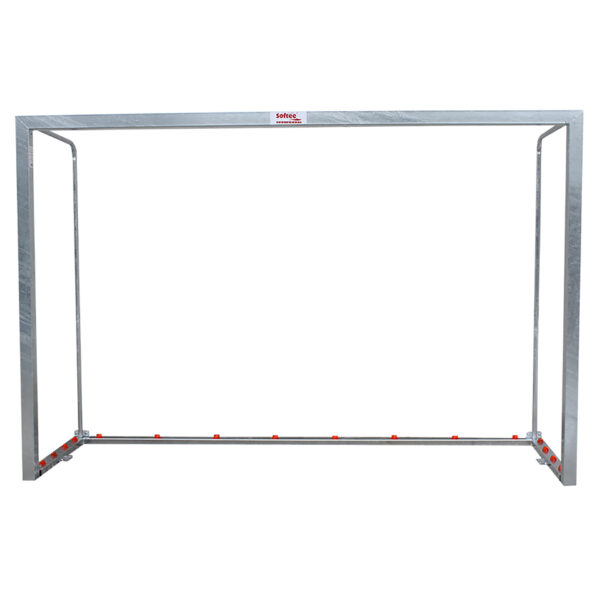 JUEGO PORTERÍAS GALVANIZADAS FÚTBOL SALA/BALONMANO METÁLICAS TRASLADABLES 80X80MM CON BASE 80X40MM - Imagen 4