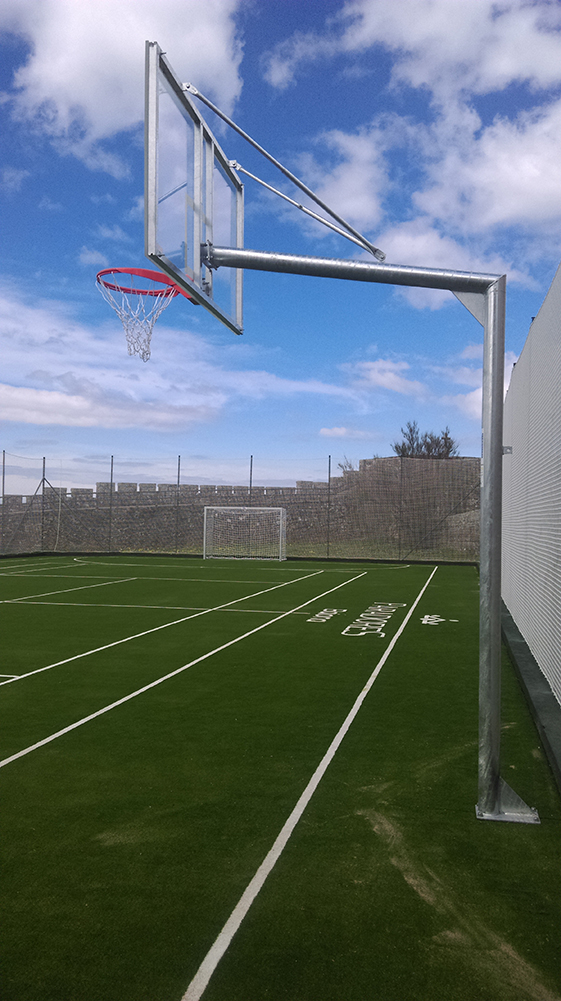 JGO CANASTAS GALVANIZADAS BALONCESTO MONOTUBO NEW TUBO 114 MM FIJAS CON BASE ANCLAJE-SIN TABLERO,ARO - Imagen 8