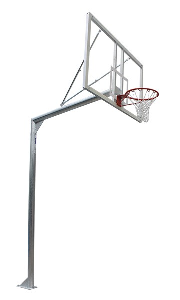 JGO CANASTAS GALVANIZADAS BALONCESTO MONOTUBO NEW TUBO 114 MM FIJAS CON BASE ANCLAJE-SIN TABLERO,ARO - Imagen 2