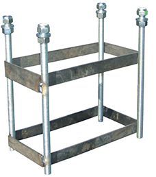 JUEGO CANASTAS BALONCESTO MONOTUBO NEW TUBO 140x140 MM FIJAS CON BASE PARA ANCLAJE VUELO 2,25 MTS - Imagen 4