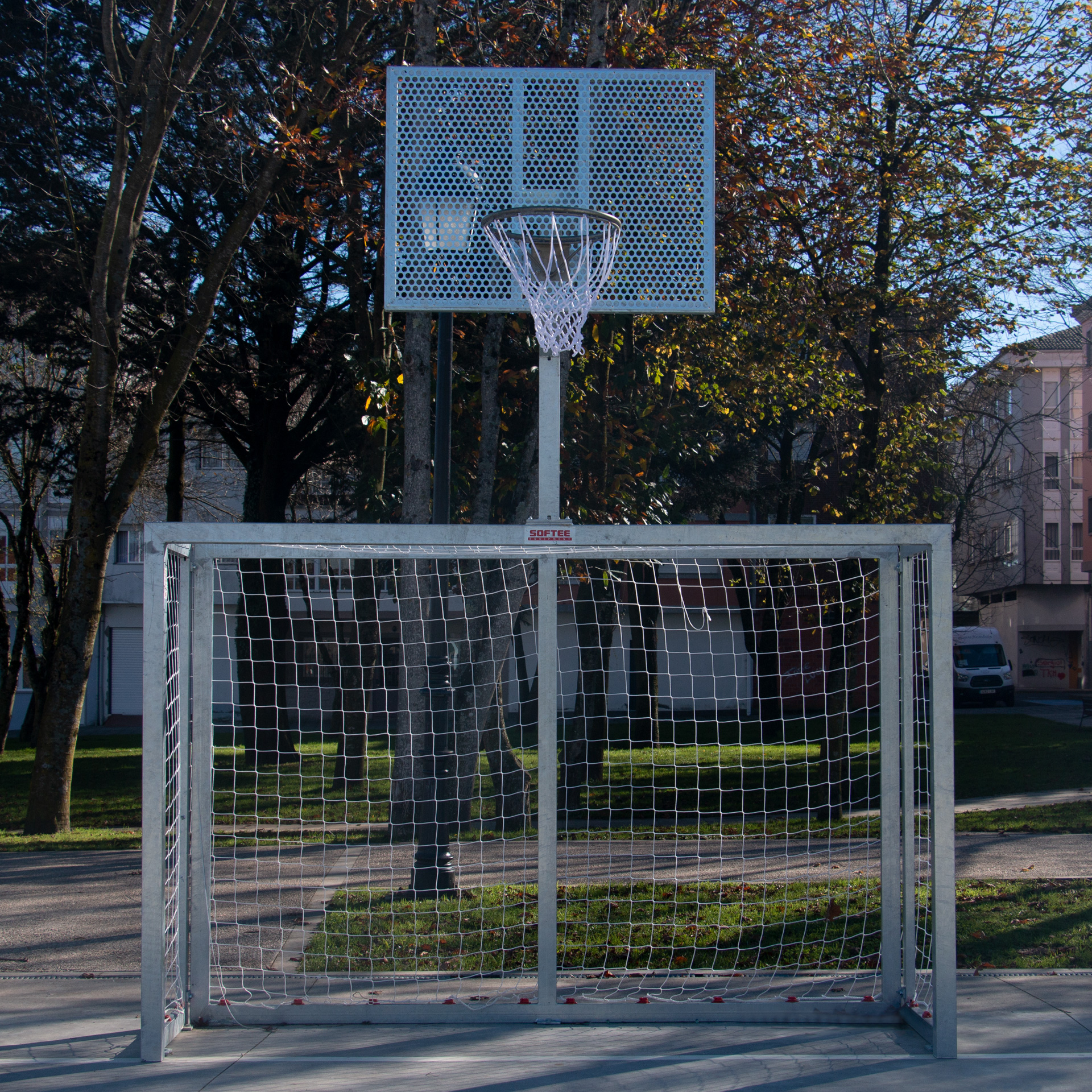 JUEGO PORTERÍAS GALVANIZADAS FÚTBOL SALA/BALONMANO - CANASTA BASKET - Imagen 6
