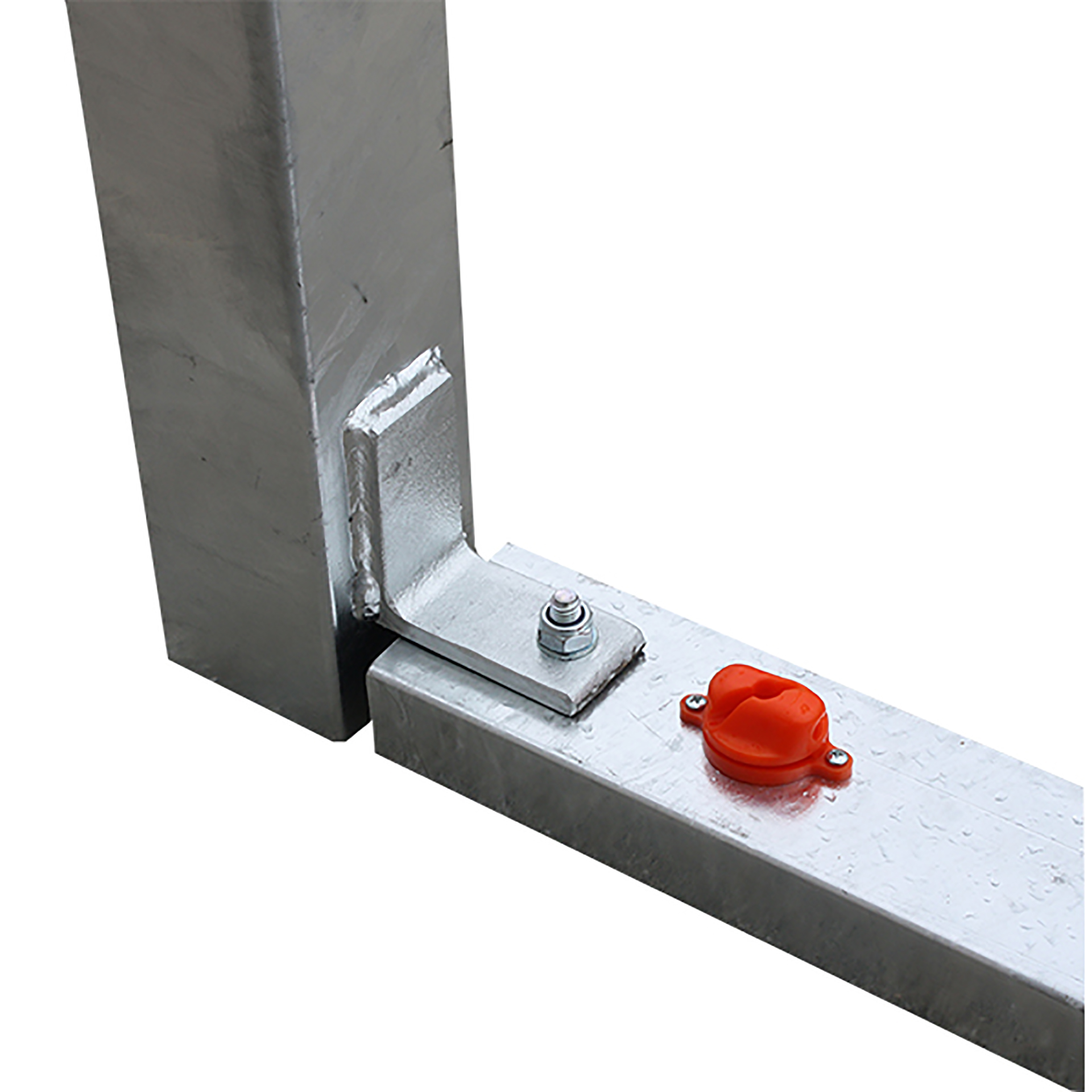 JUEGO PORTERÍAS GALVANIZADAS FÚTBOL SALA/BALONMANO METÁLICAS TRASLADABLES 80X80MM CON BASE 80X40MM - Imagen 3