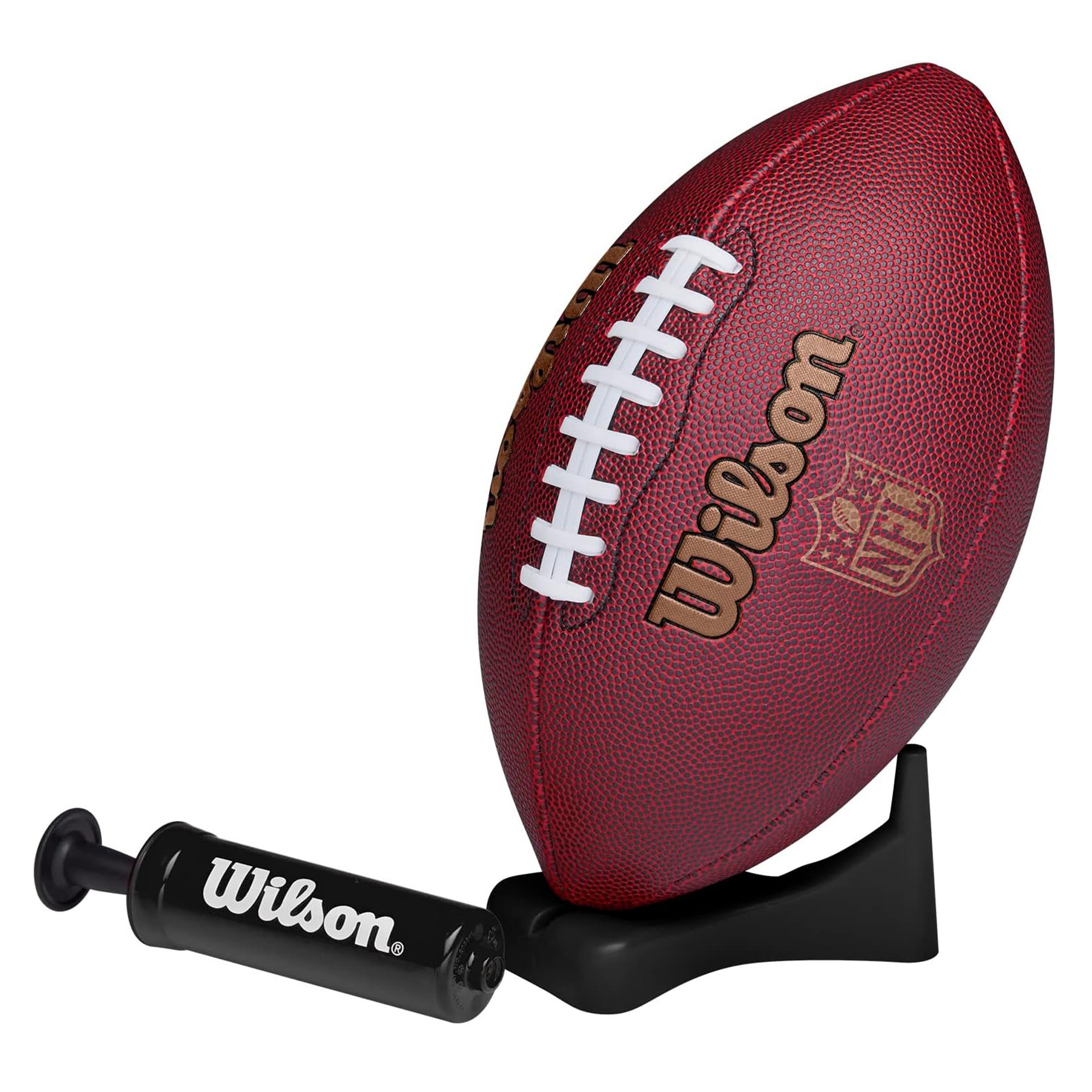 BALÓN FÚTBOL AMERICANO WILSON NFL IGNITION JUNIOR CON BOMBA Y SOPORTE - Imagen 2