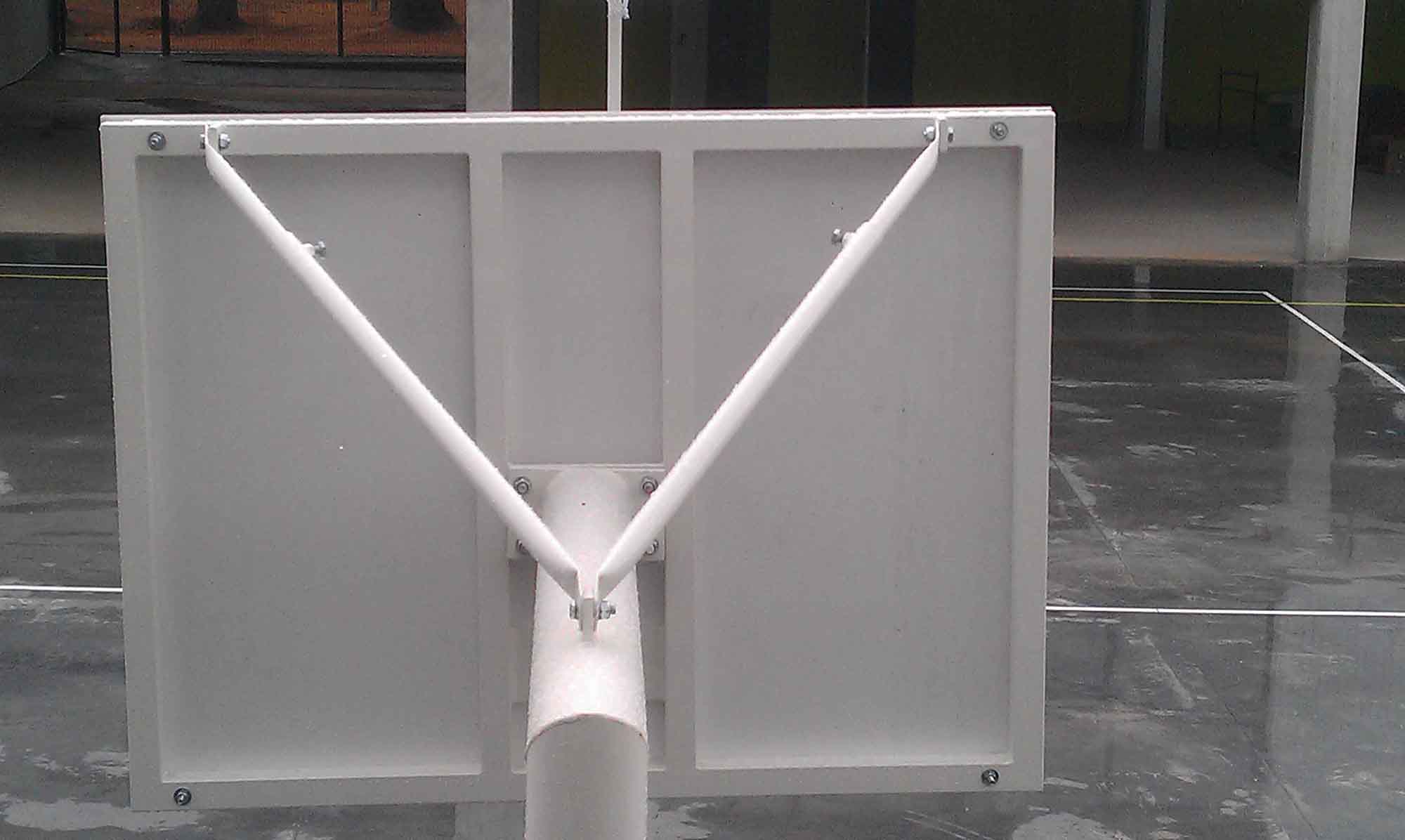 JUEGO DE 2 CANASTAS BALONCESTO MONOTUBO NEW TUBO 114 MM FIJAS  -SIN TABLERO, ARO- CON BASE DE ANCLAJE - Imagen 3