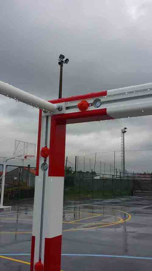 JUEGO PORTERÍAS F.SALA/BALONMANO ALUMINIO TRASLADABLES 80X80MM CON BASE 80X40MM - Imagen 3