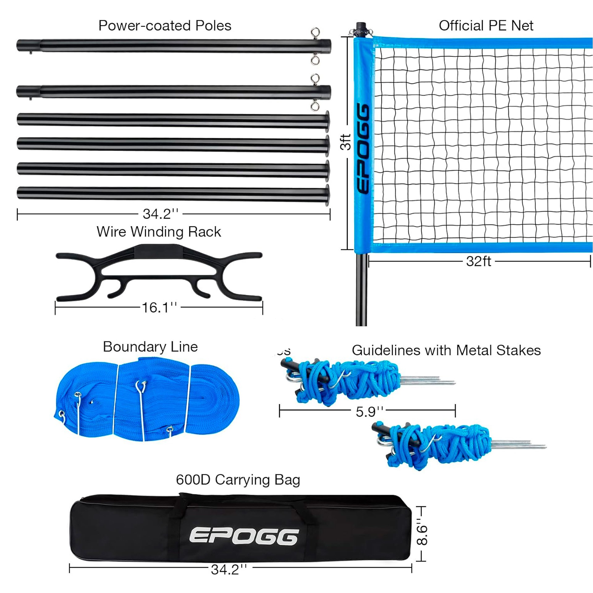 SET DE VOLEY PLAYA (NO INCLUYE BALÓN NI BOMBA) - Imagen 3