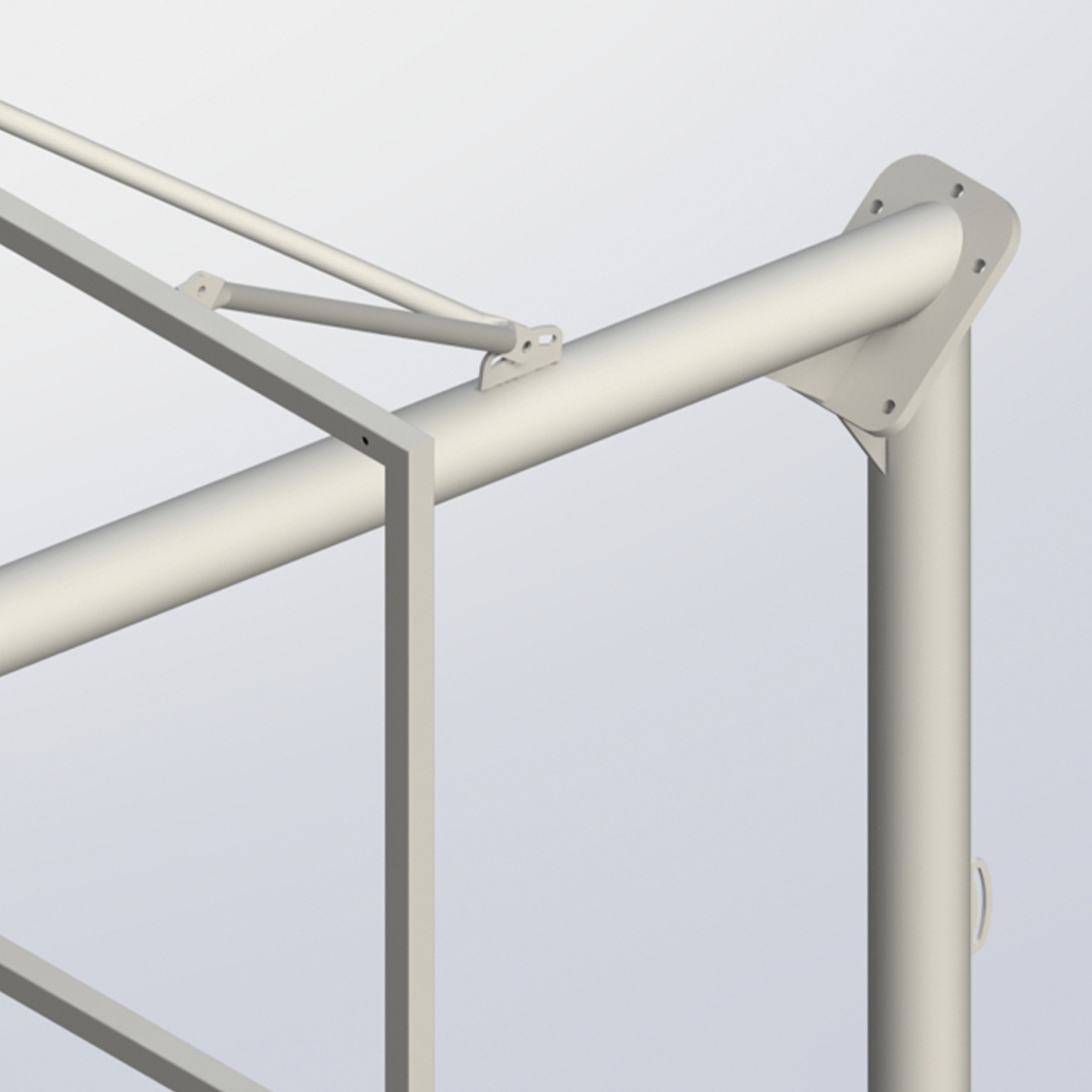 JUEGO DE 2 CANASTAS BALONCESTO MONOTUBO NEW TUBO 114 MM FIJAS  -SIN TABLERO, ARO- CON BASE DE ANCLAJE - Imagen 2