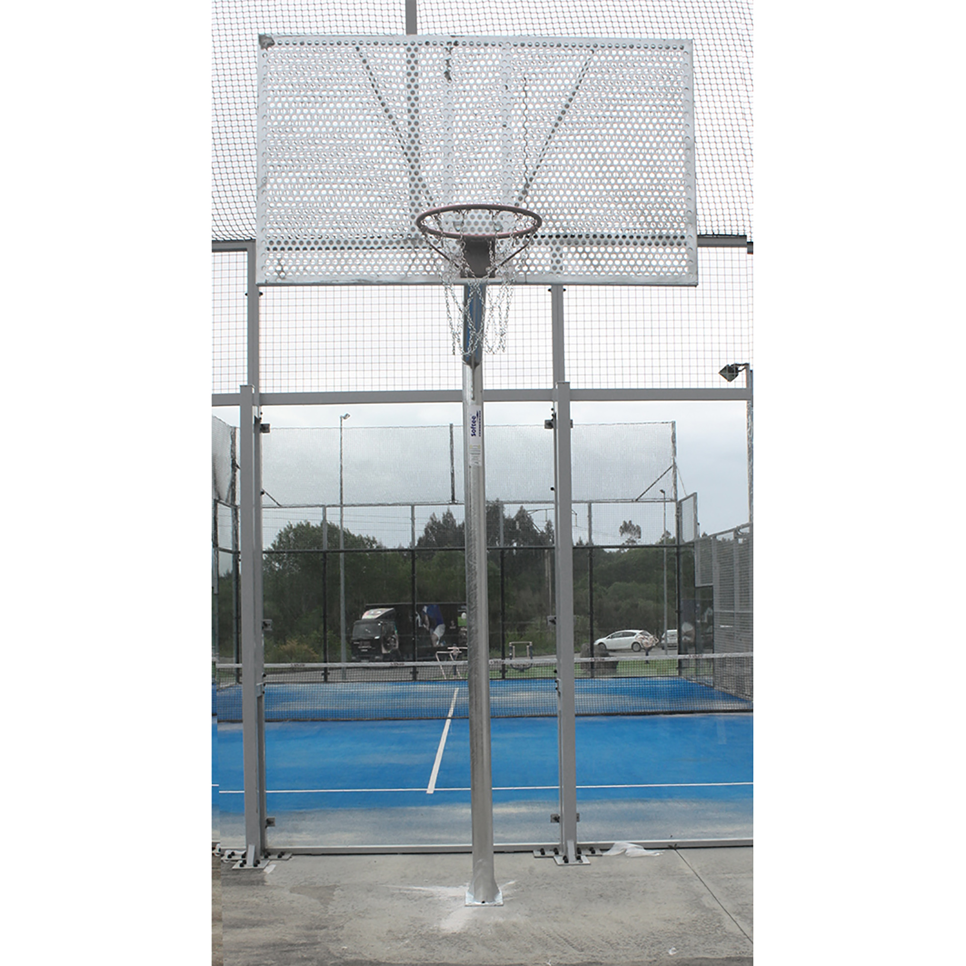 JGO CANASTAS ANTIVANDALICAS BALONCESTO NEW TUBO 114 MM GALVANIZADAS -INCLUYE AROS, REDES Y TABLEROS- - Imagen 3