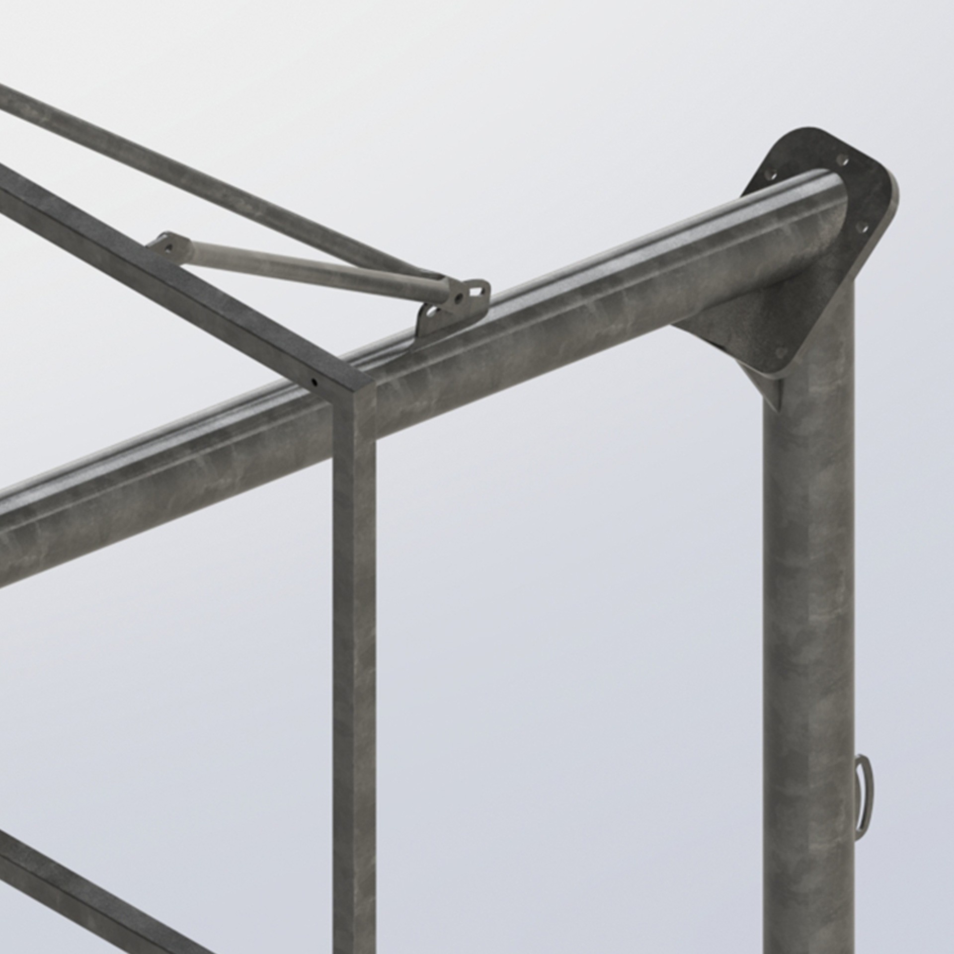 JGO CANASTAS GALVANIZADAS BALONCESTO MONOTUBO NEW TUBO 114 MM FIJAS CON BASE ANCLAJE-SIN TABLERO,ARO - Imagen 4