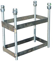 JUEGO DE 2 CANASTAS BALONCESTO MONOTUBO NEW TUBO 114 MM FIJAS  -SIN TABLERO, ARO- CON BASE DE ANCLAJE - Imagen 2