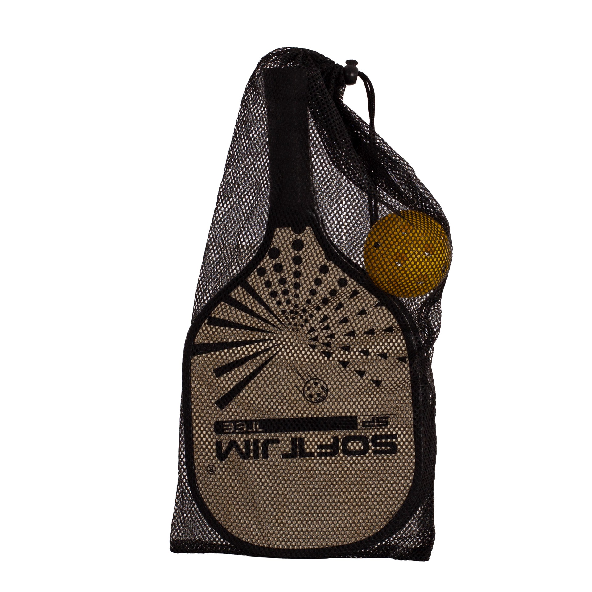 JUEGO DE 2 PALAS PICKLEBALL SOFTJIM MADERA CON PELOTA Y FUNDA - Imagen 3