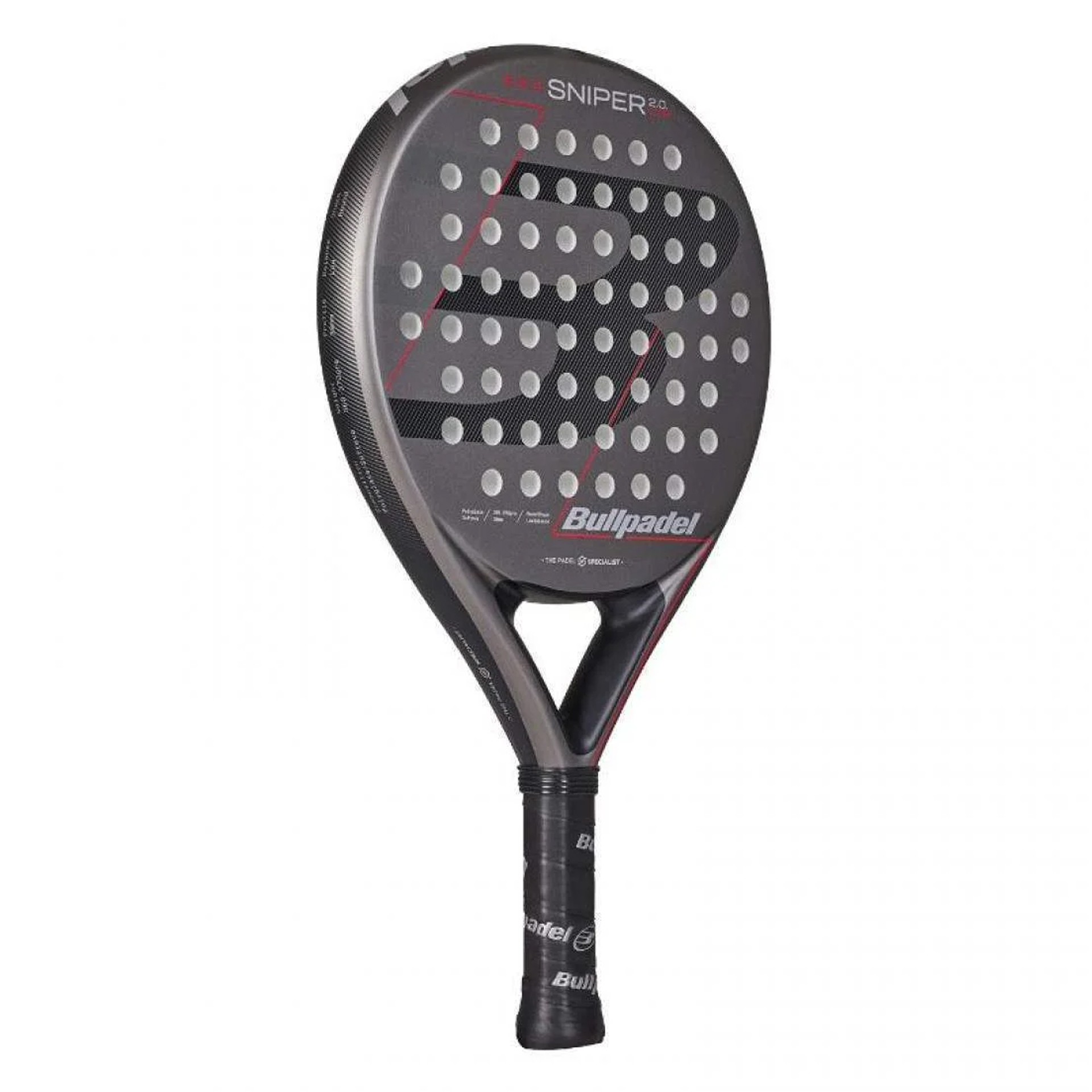 PALA PÁDEL BULLPADEL SNIPER 2.0 CONTROL GRIS OSCURO 2026 - Imagen 4