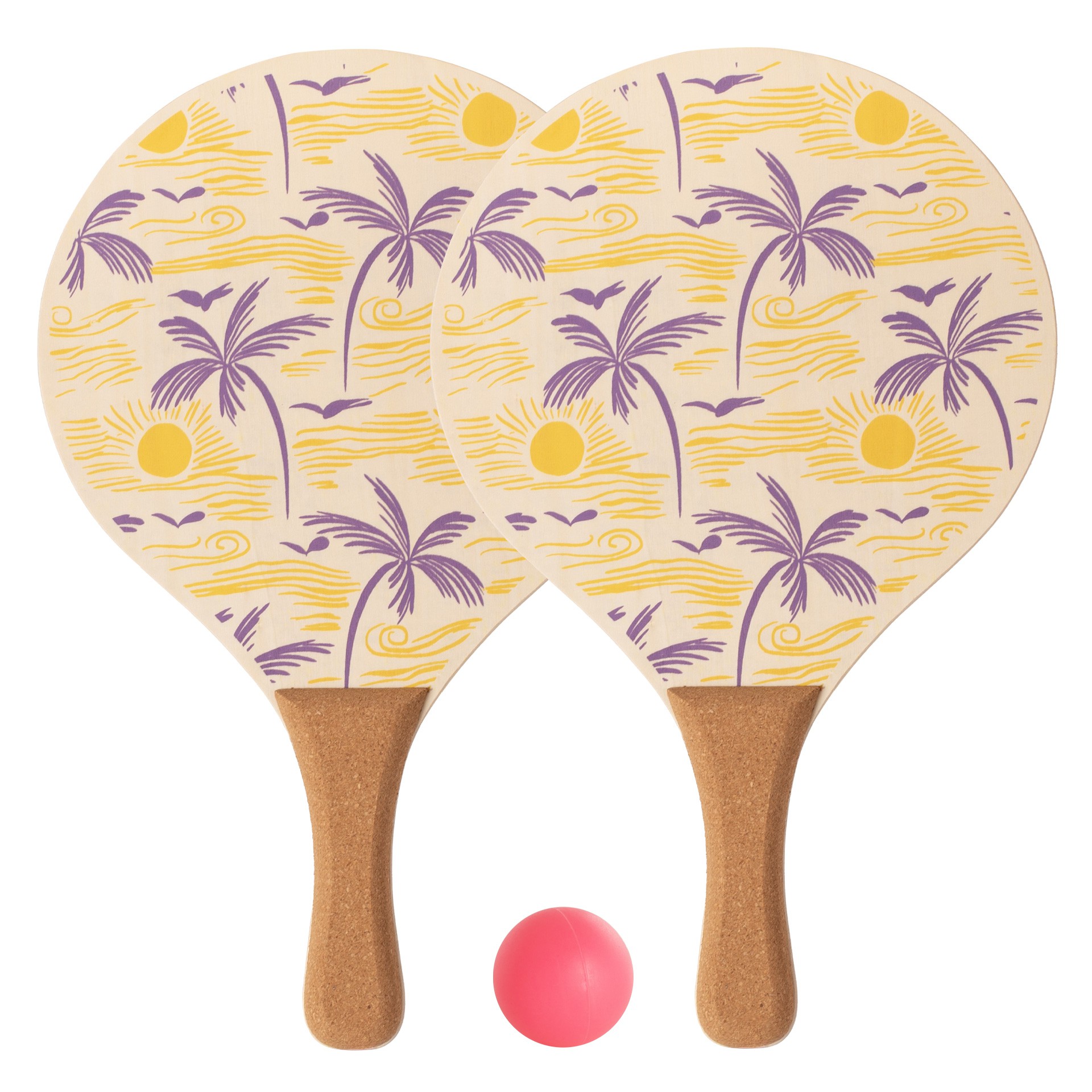 JUEGO DE PALAS DE PLAYA DE MADERA CON PELOTA SOFTEE PALM - Imagen 4