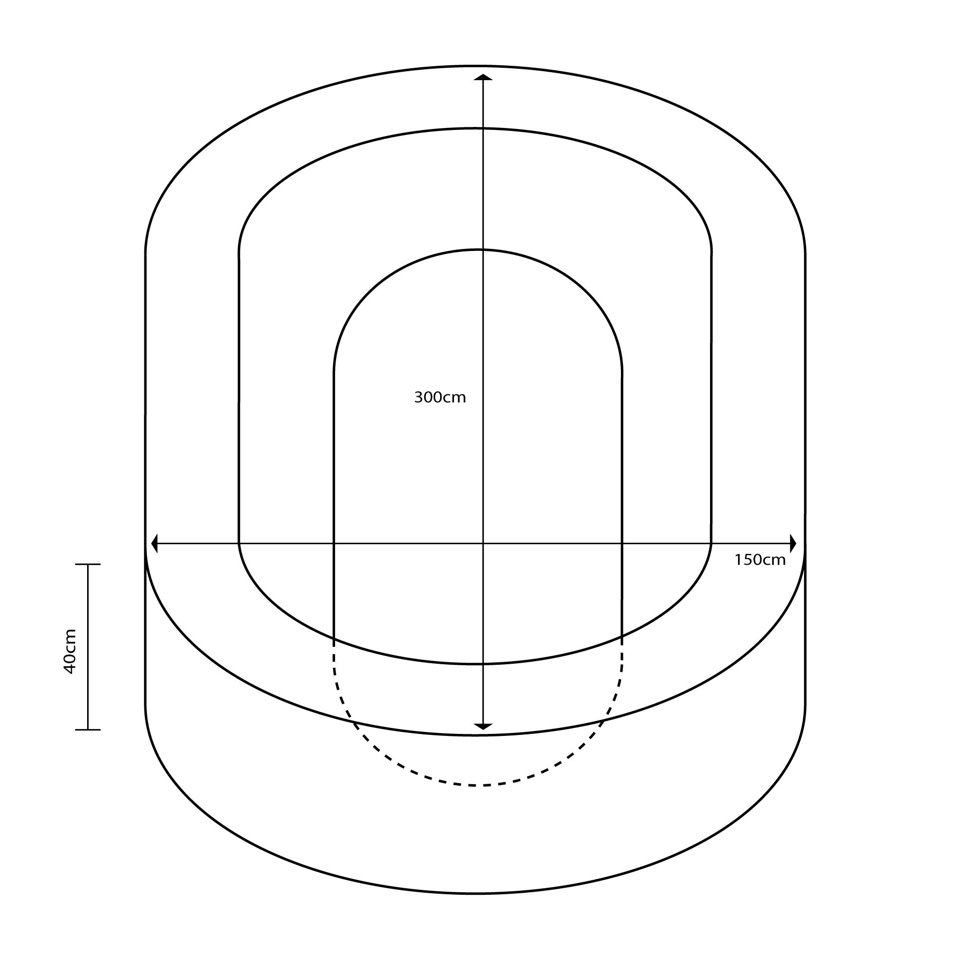PISCINA OVALADA LLENADO PELOTAS, 300X150X40CM ALTO X 15CM ANCHO - Imagen 3