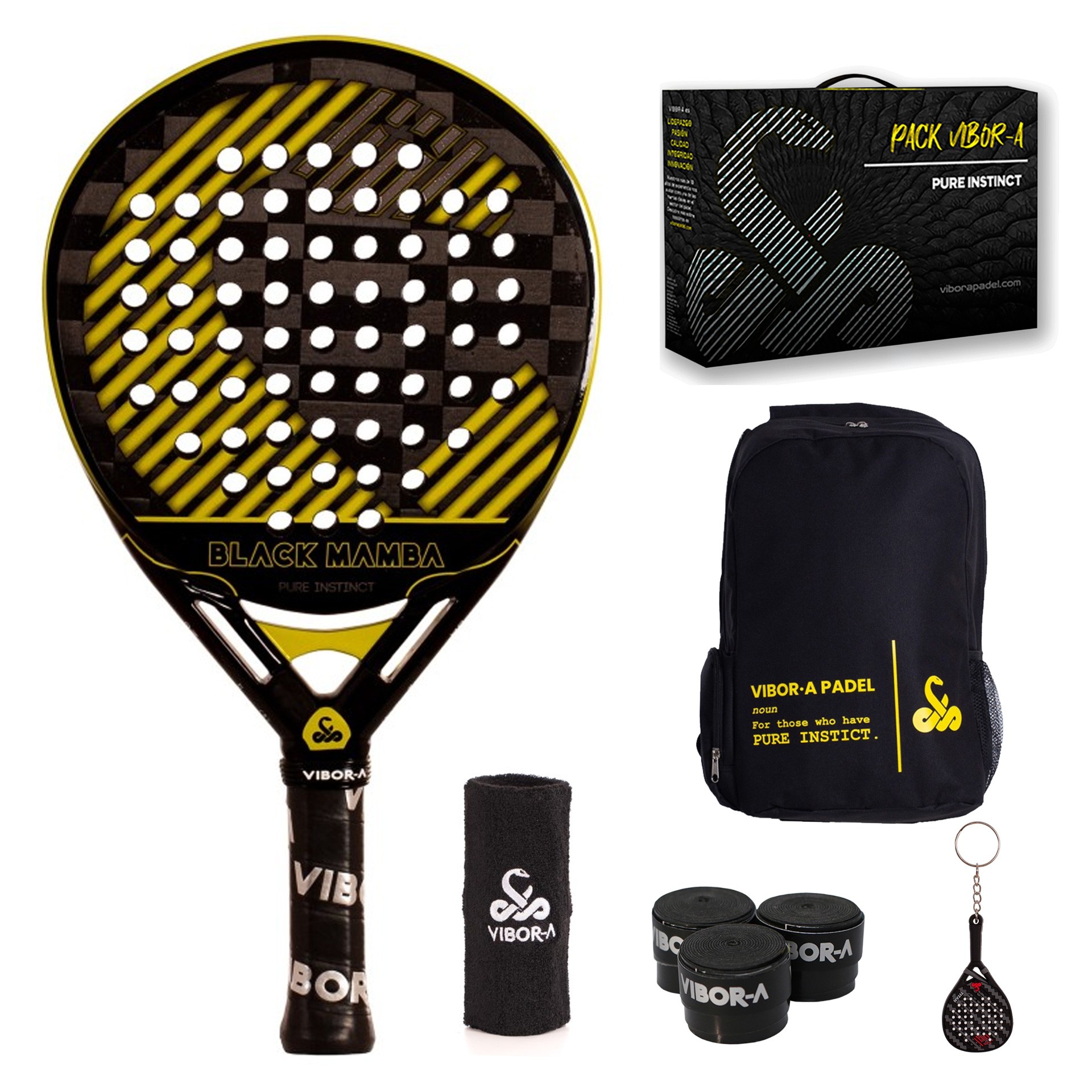 PACK PALA DE PÁDEL VIBOR-A BLACK MAMBA EVO PRO BLACK - Imagen 2