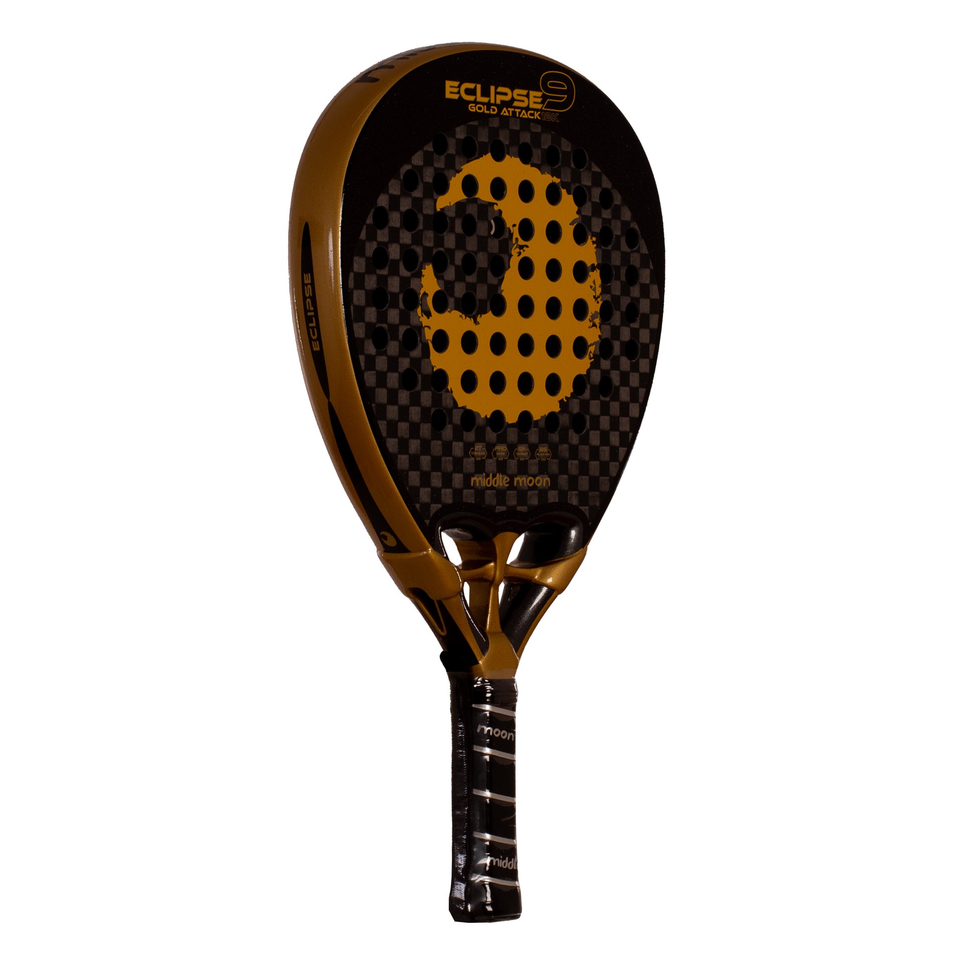 PALA DE PÁDEL MIDDLE MOON ECLIPSE 9 GOLD ATTACK 12K - Imagen 6