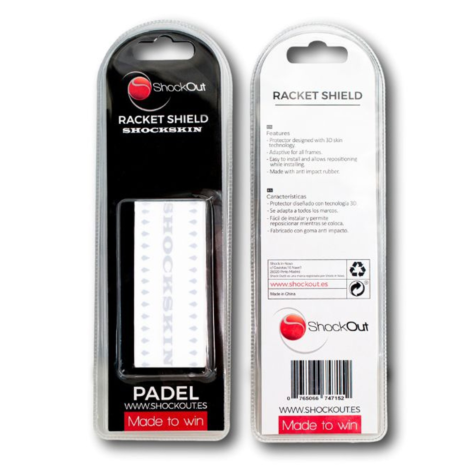 PROTECTOR DE PALA DE PÁDEL SHOCKOUT SHOCKSKIN TRANSPARENTE - Imagen 5