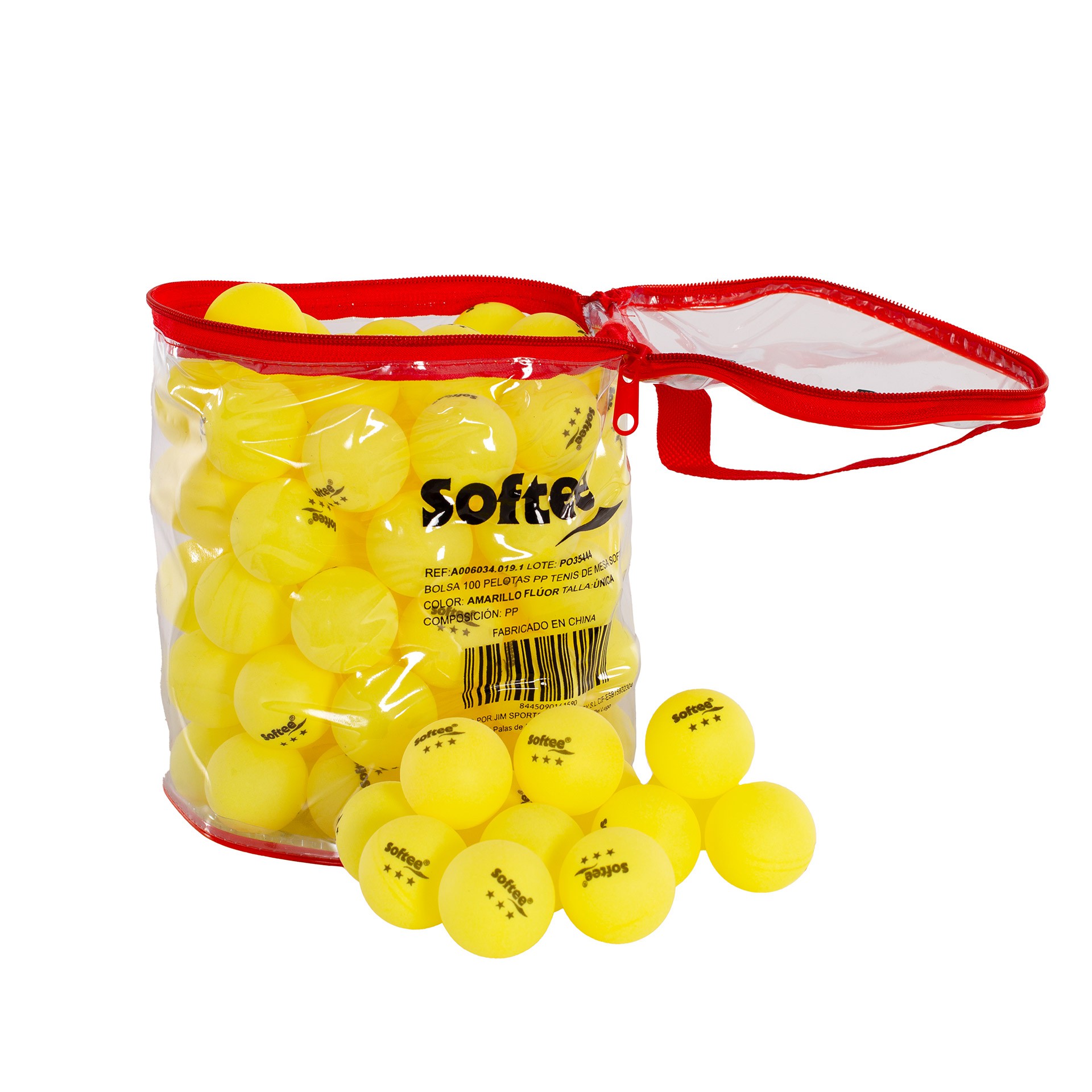 BOLSA 100 PELOTAS PP TENIS DE MESA SOFTEE - Imagen 14