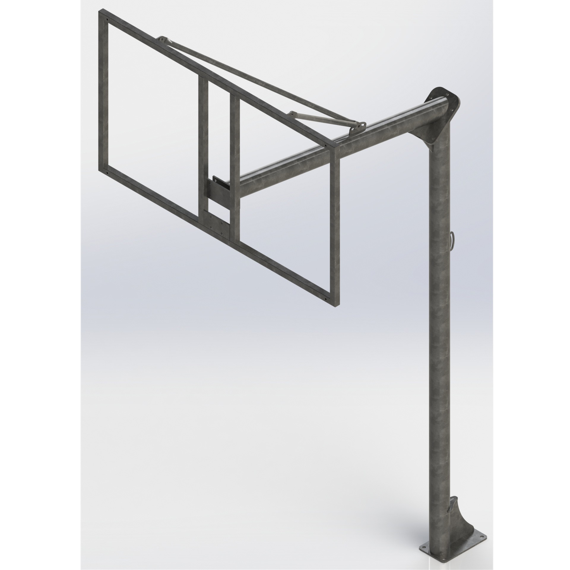 JGO CANASTAS GALVANIZADAS BALONCESTO MONOTUBO NEW TUBO 114 MM FIJAS CON BASE ANCLAJE-SIN TABLERO,ARO - Imagen 5