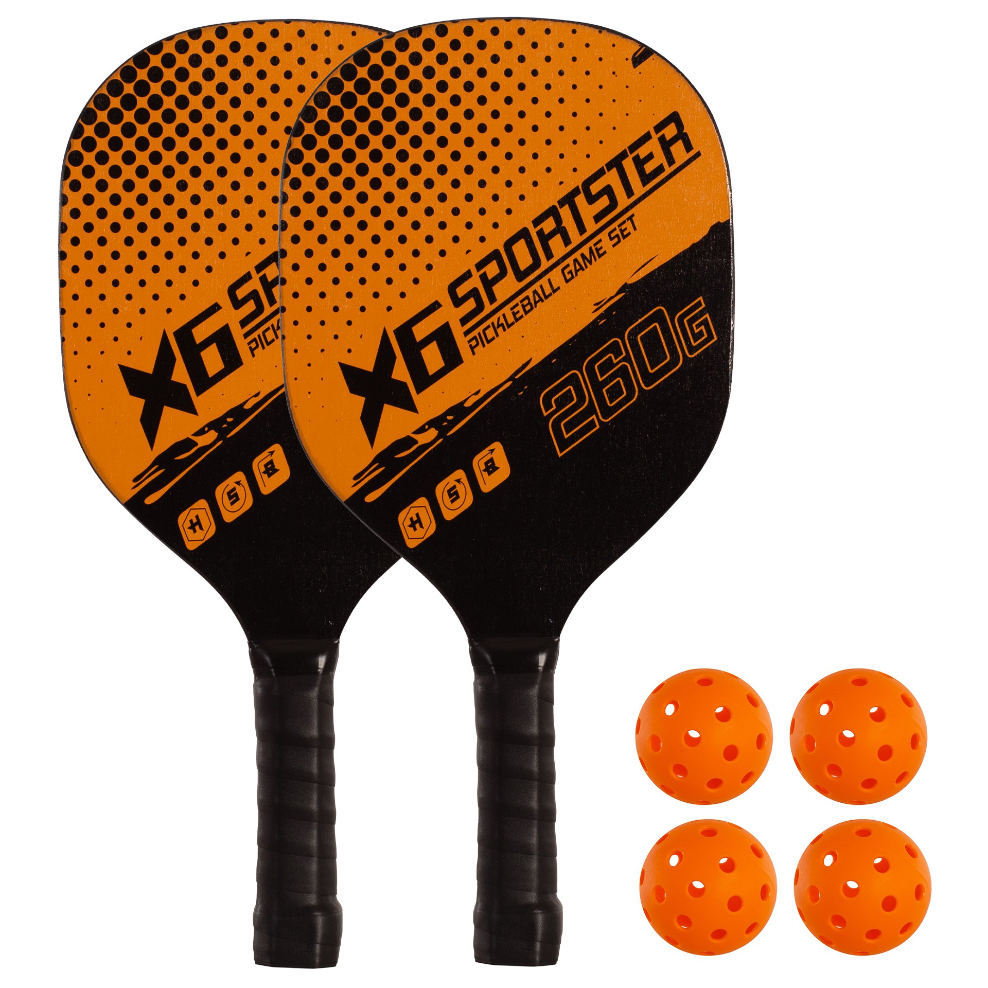 SET DE 2 PALAS PICKLEBALL MADERA CON 4 PELOTAS - Imagen 7