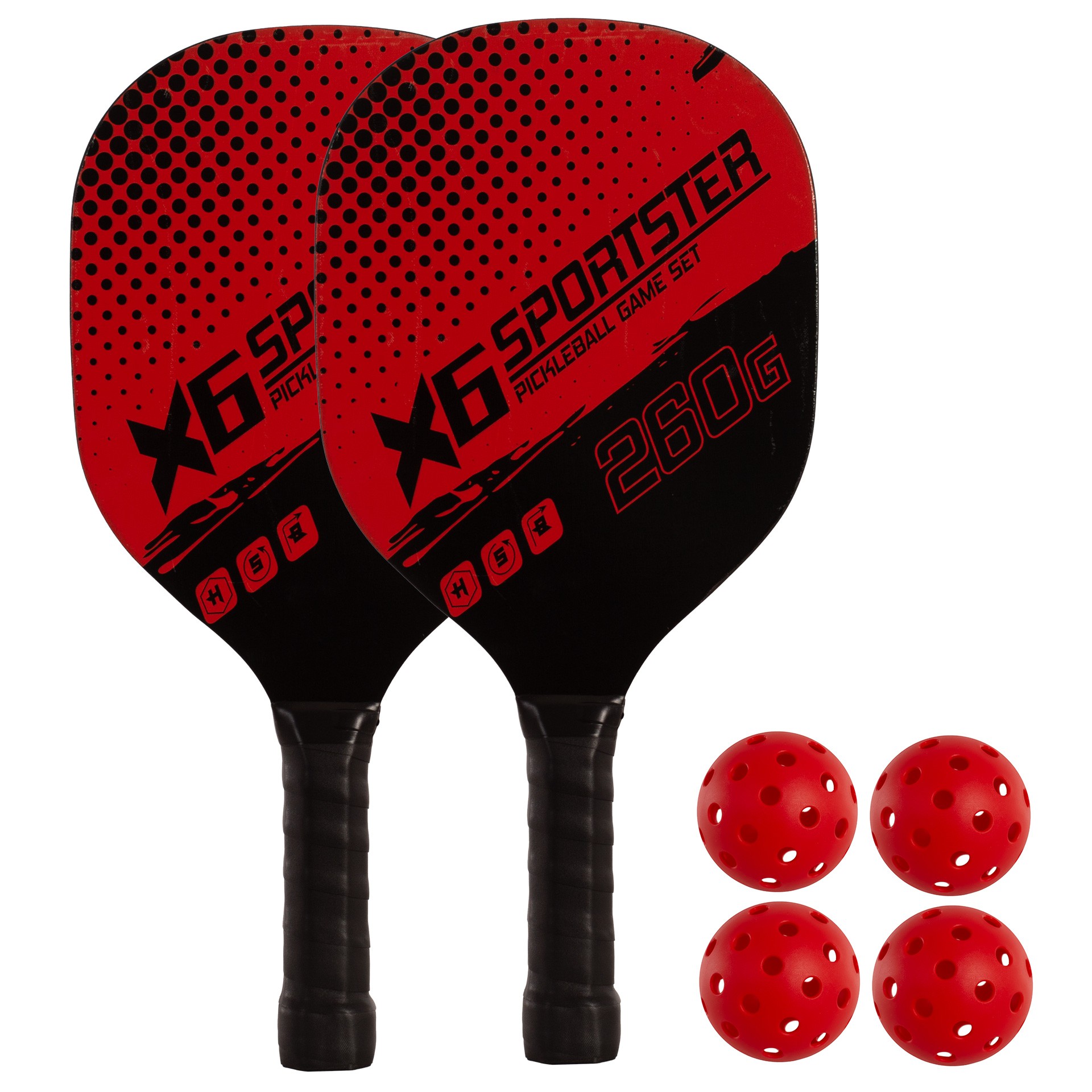 SET DE 2 PALAS PICKLEBALL MADERA CON 4 PELOTAS - Imagen 2