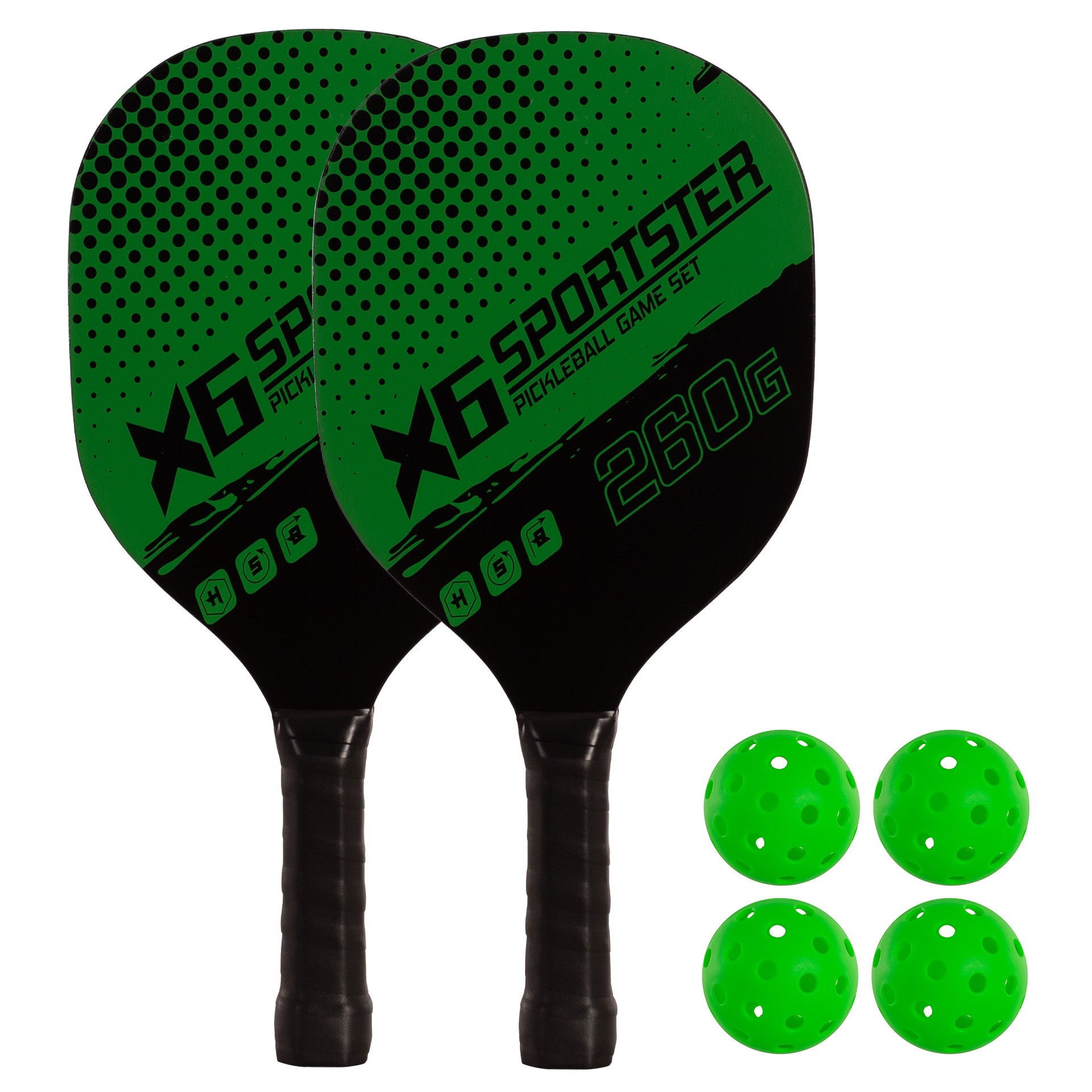 SET DE 2 PALAS PICKLEBALL MADERA CON 4 PELOTAS - Imagen 3